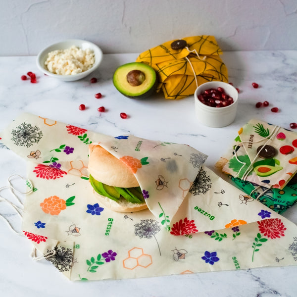 Buzzee Organic Beeswax Sandwich Wrap - Busy Bees